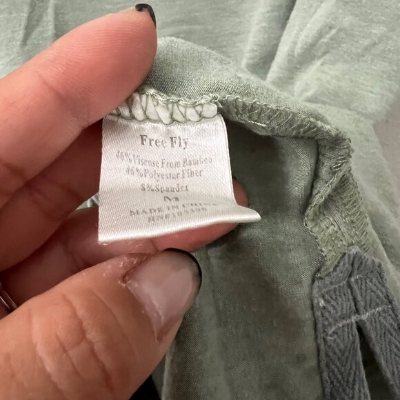 Free Fly Sage Green Performance Bamboo Short Sleeve Polo Shirt Mens Medium - Picture 4 of 5